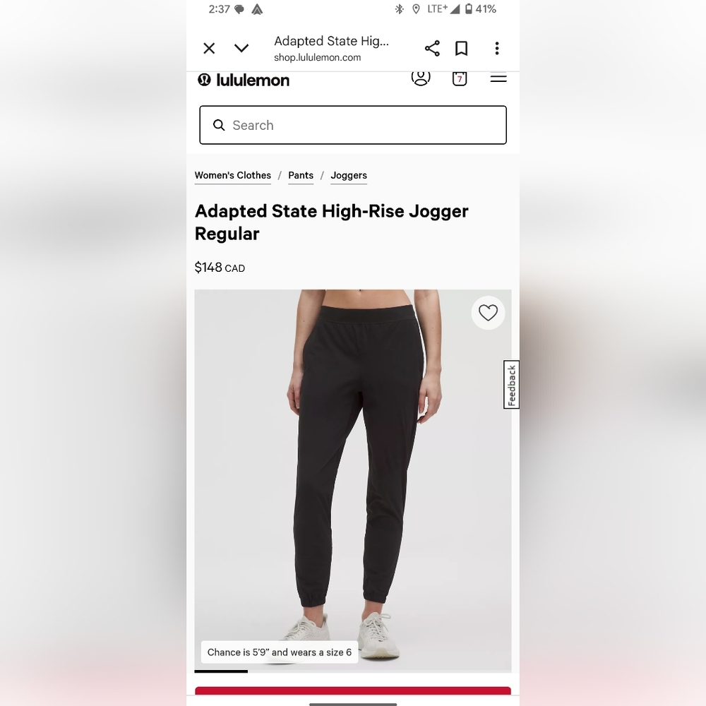 lululemon athletica Adapted State High-Rise Jogger in Black